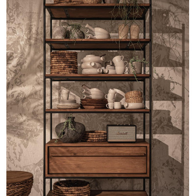 Outline open cabinet with 1 drawer