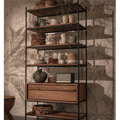 Outline open cabinet with 1 drawer