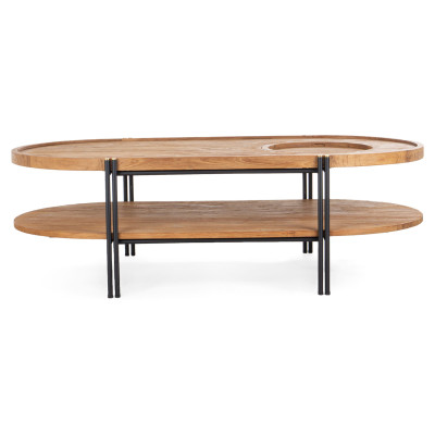 Coco coffee table with 2 trays