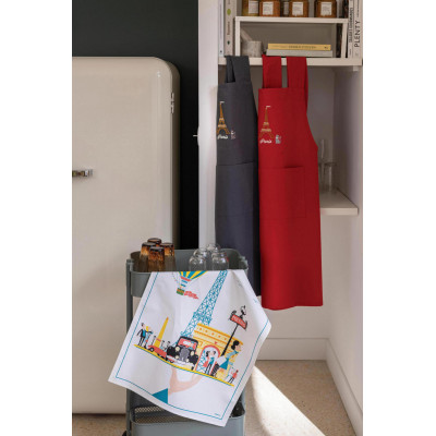 Eiffel Tower kitchen apron with pocket