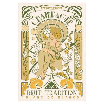 Art Deco Champagne Tea Towel