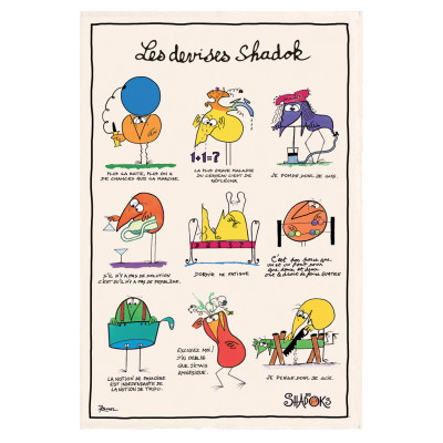Shadoks Les Devises tea towel