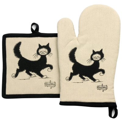 Dubout Chat Balade glove and potholder set