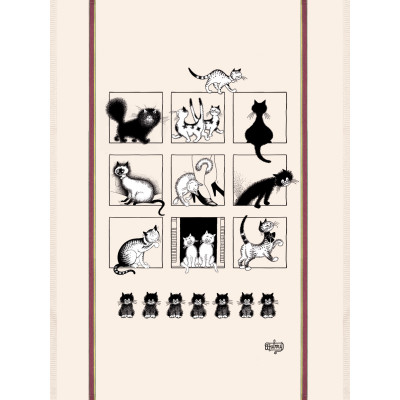 Dubout Large Tea Towel - Cat Gallery