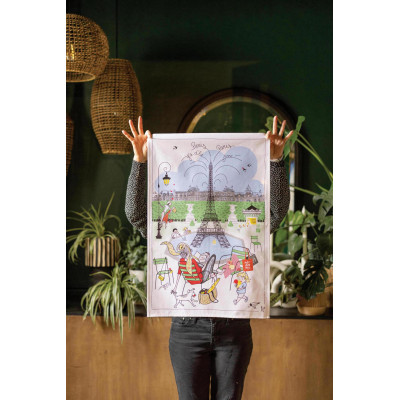 Les Jardins Parisiens tea towel