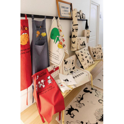 Dubout Chats Farandole tea towel