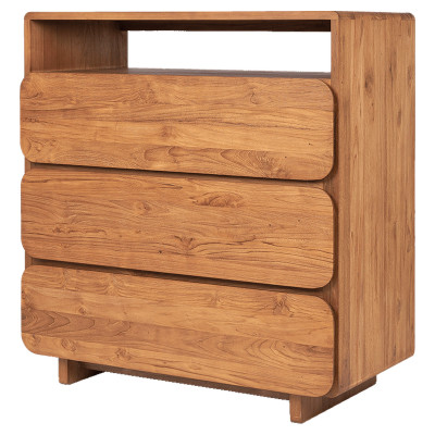 Tess high chest with three drawers and open shelf