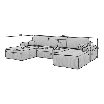 Vianetto panoramic U-shaped sofa