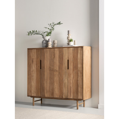 Bliss low teak cupboard with 4 doors