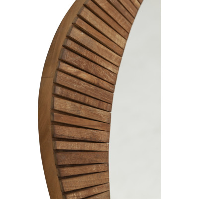 Lagoon round mirror with teak frame