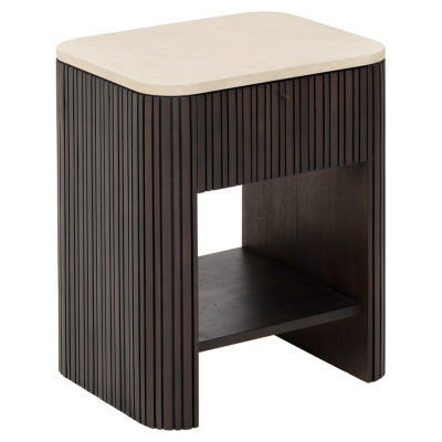 Maroon 1-Drawer Nightstand