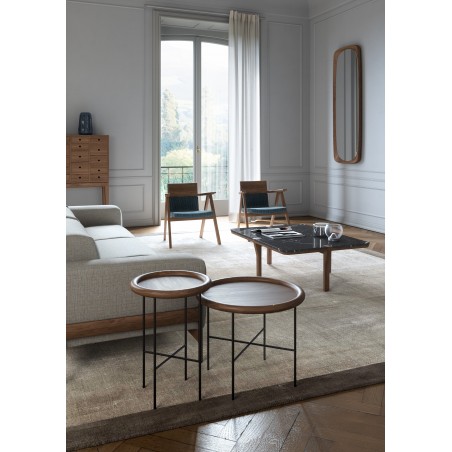 Tavolino Side by side con piano in noce