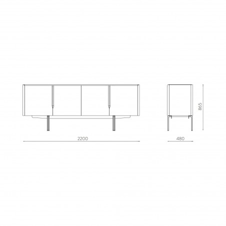 Credenza Panamá in noce