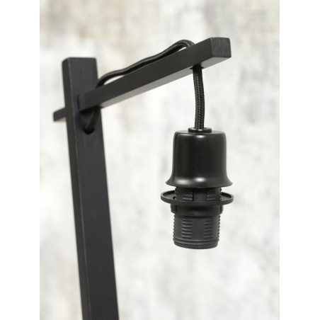Lampada da tavolo Andes in bambù nero e lino