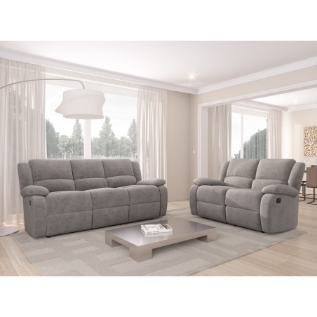 9121 Divano relax in microfibra manuale a 3 posti