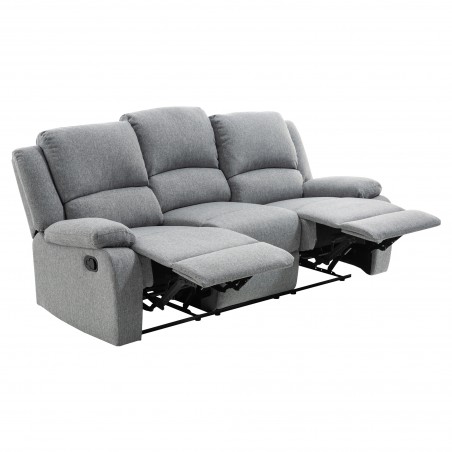 9121 Divano relax in tessuto a 3 posti manuale