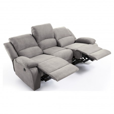9121EE Divano relax in microfibra elettrico a 3 posti