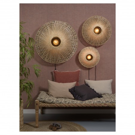 Lampada da parete piatta in bambù kalimantan