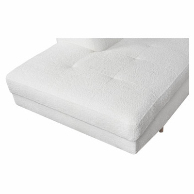 Divano ad angolo sinistro convertibile Rio Scandinave in tessuto French Terry con custodia per gambe in legno