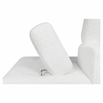 Divano ad angolo sinistro convertibile Rio Scandinave in tessuto French Terry con custodia per gambe in legno