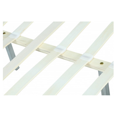 Struttura letto scandinava Bjorn in tessuto con gambe in legno