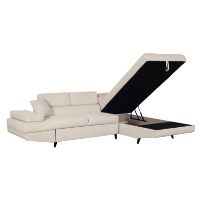 Divano convertibile ad angolo destro Rio Scandinave con gambe in legno nero