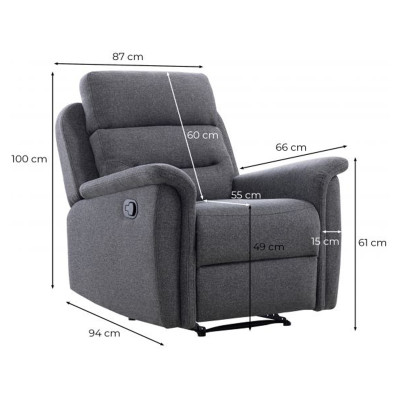 9222 sedia relax manuale in tessuto
