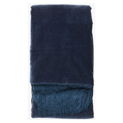 Coperta in velluto con frange