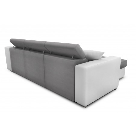 Stilo dešinysis kampinis miegamasis sofa su dėže ir 2 pufais