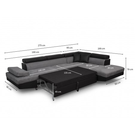 Dešinysis kampinis sofa Rio