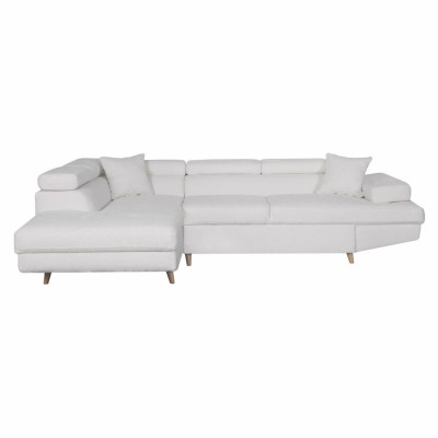 “Rio Scandinave” kairė kabrioleto kampinė sofa iš prancūziško kilpinio audinio su medinių kojų dėklu