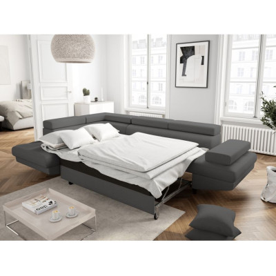 “Rio Scandinave” kabrioletas kairysis kampinis sofa su juodo medžio kojomis