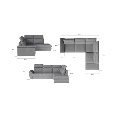 Loreto dešinė kabrioleto kampinė sofa