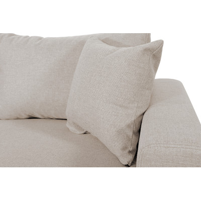 Maria U Plus panoraminė kabrioleto sofa, niša kairėje, su 2 dėžutėmis ir 2 audinio pufais