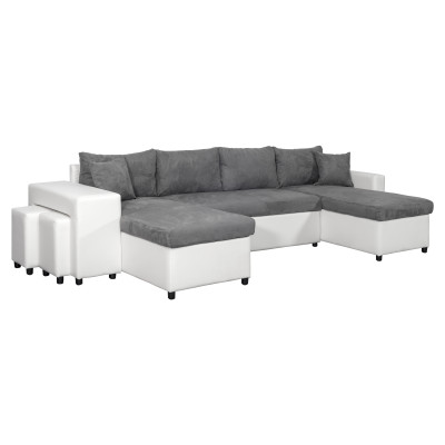 Maria U Plus panoraminė kabrioleto sofa, kairė niša, dirbtinės odos ir mikropluošto