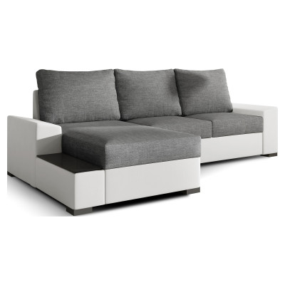 Juoda kairė kabrioleto kampinė sofa