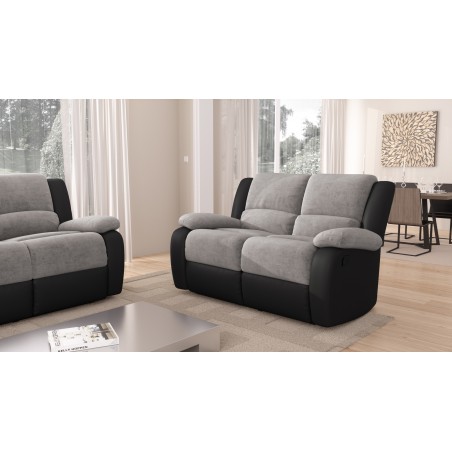 9121 Manuāla 2-vietīgs PU un mikrošķiedras Šūpuļkrēsls Lounge dīvāns