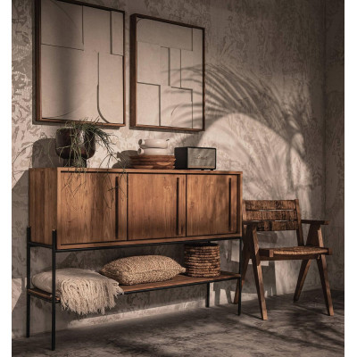 Kontūru bufete ar 3 durvīm un 1 atvērtu plauktu