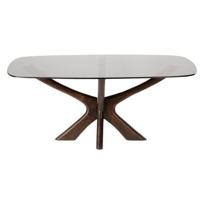 Madera kafijas galdiņš ar krustotiem kājām
