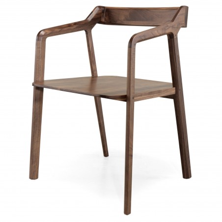 Kundera fauteuil in notenhout