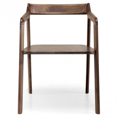 Kundera fauteuil in notenhout