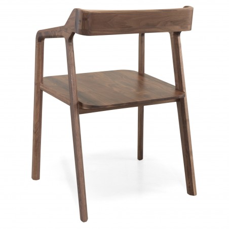 Kundera fauteuil in notenhout