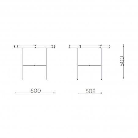 Salontafel Side by side met glazen blad