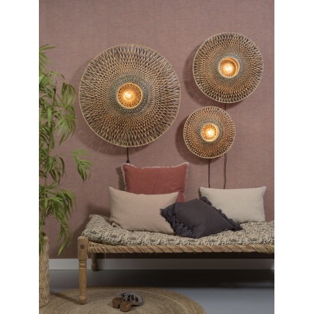 Wandlamp Bali van bamboe en ijzer