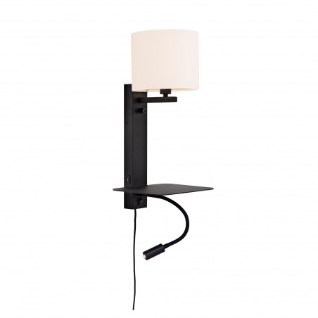 Wandlamp Florence met leeslamp en lampenkap