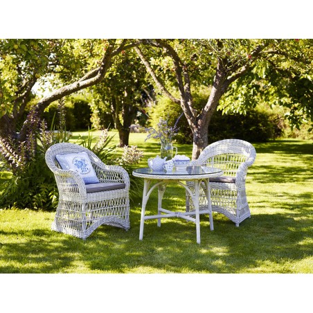 Victoria outdoor ronde salontafel met glazen blad