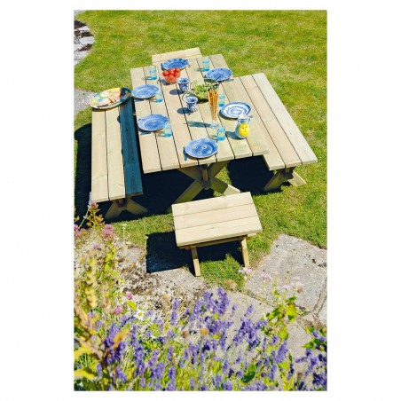 Rechthoekige grenen tafel Malu