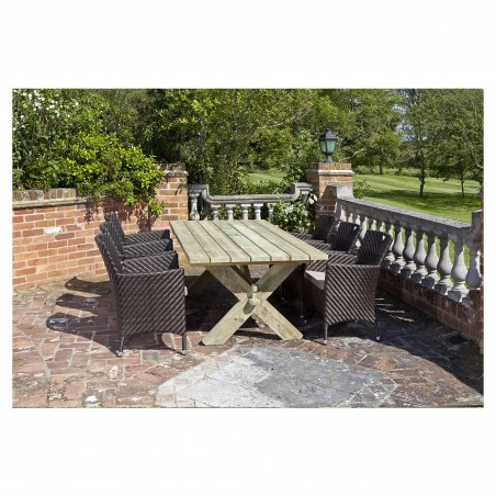 Rechthoekige grenen tafel Malu