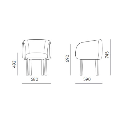 Eikenhouten fauteuil Nido