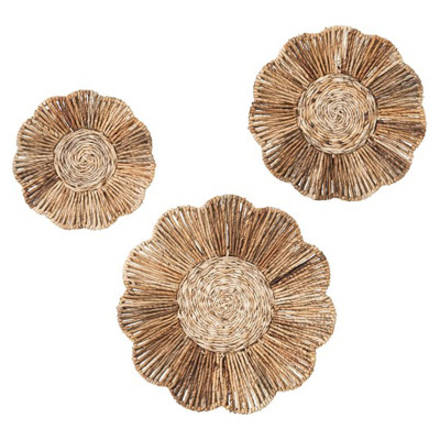 Wanddecoraties met bloemen, set van 3